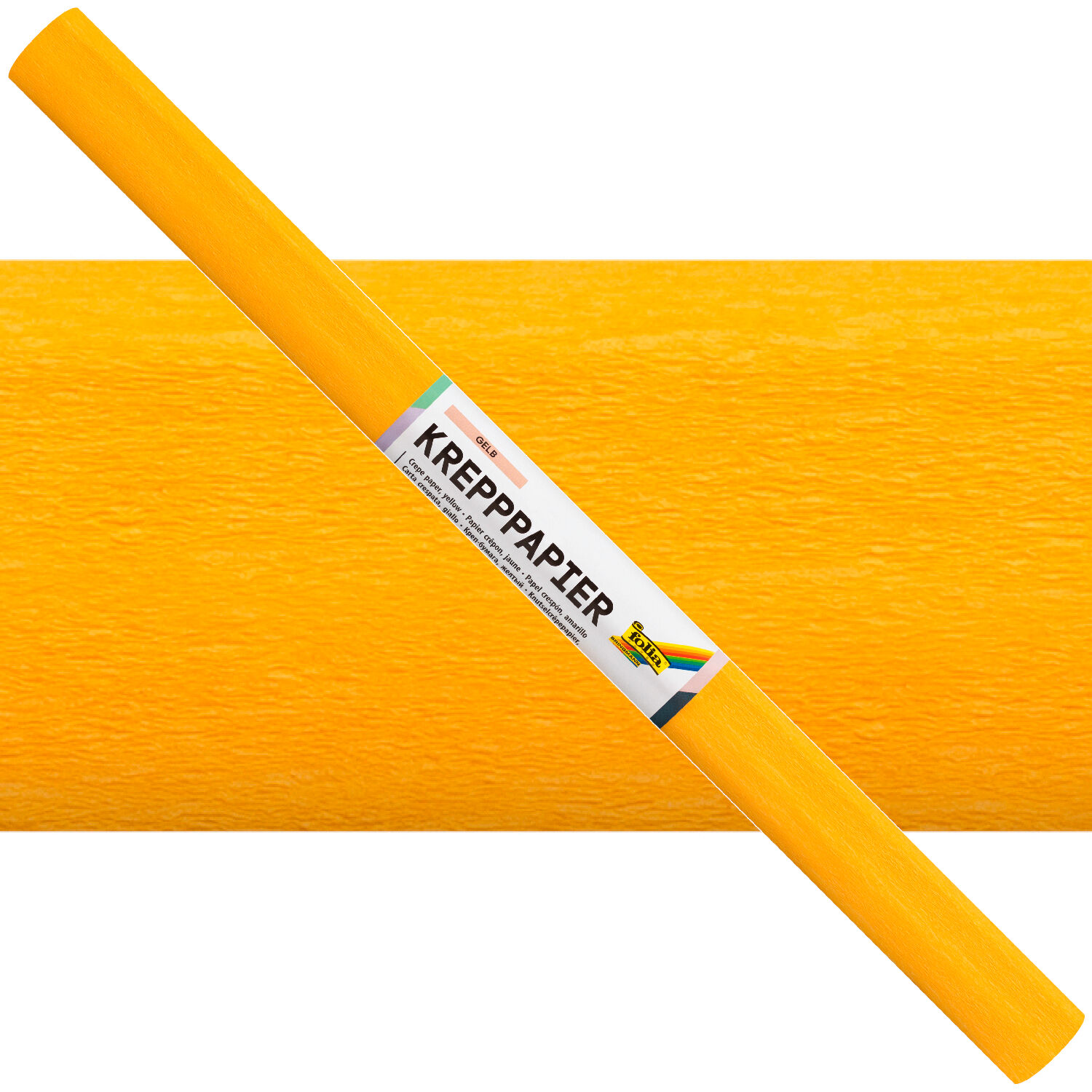 Krepppapier-Rollen, nassfest, 50 cm x 2,5 m, 1 Rolle, gelb
