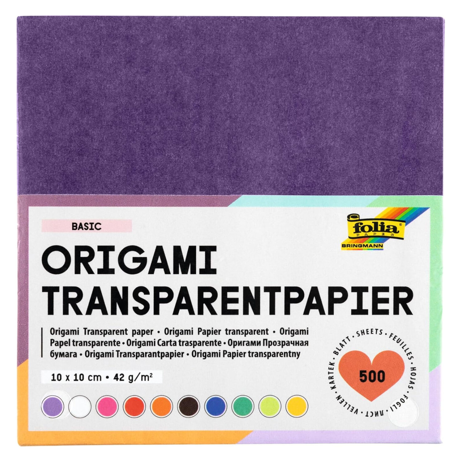 Faltbltter Transparentpapier, 10x10cm, 500 Stck