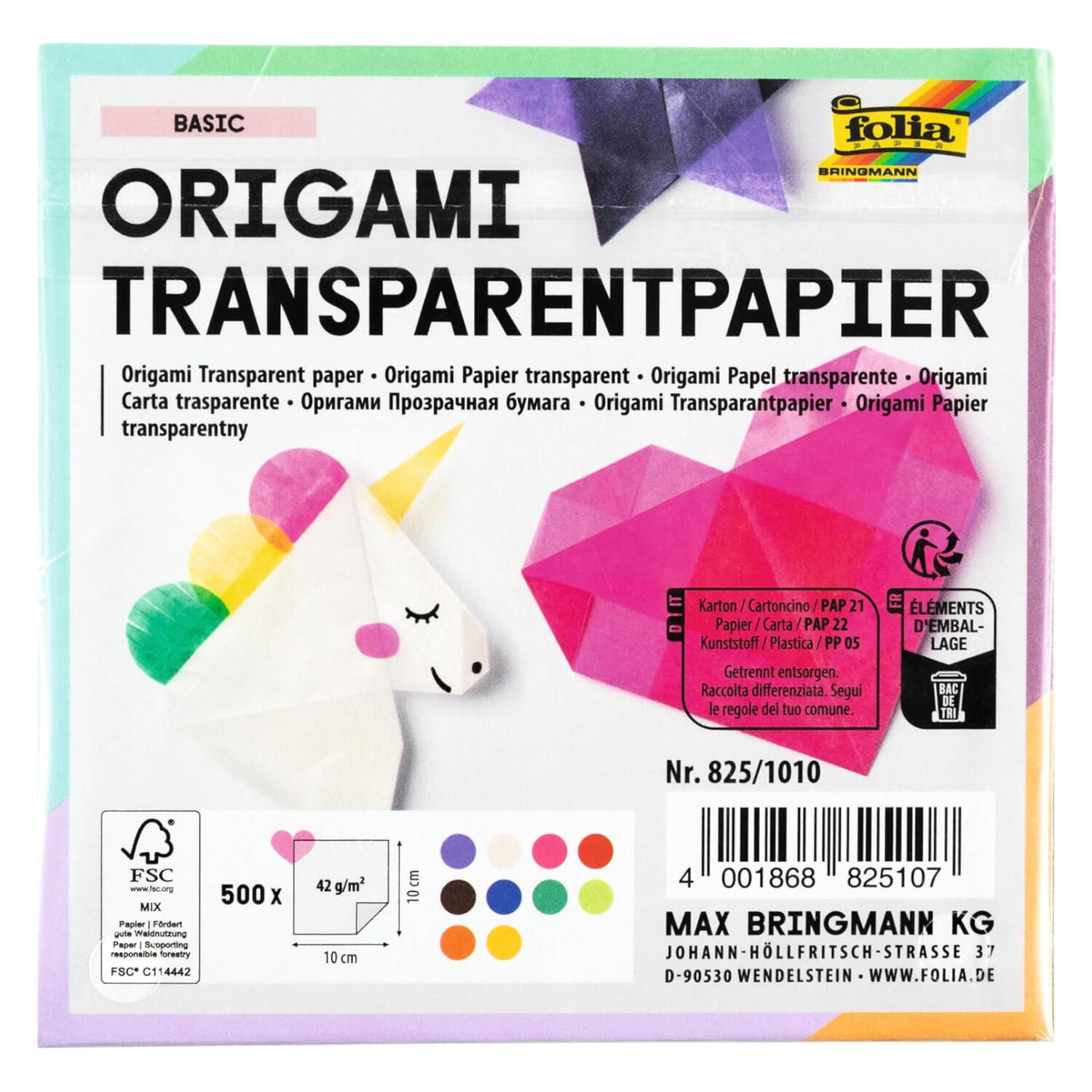 Faltbltter Transparentpapier, 10x10cm, 500 Stck Bild 2