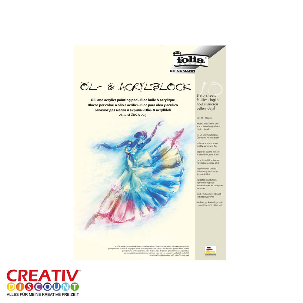 l - & Acrylblock DIN A3, 290 g/qm, 10 Blatt