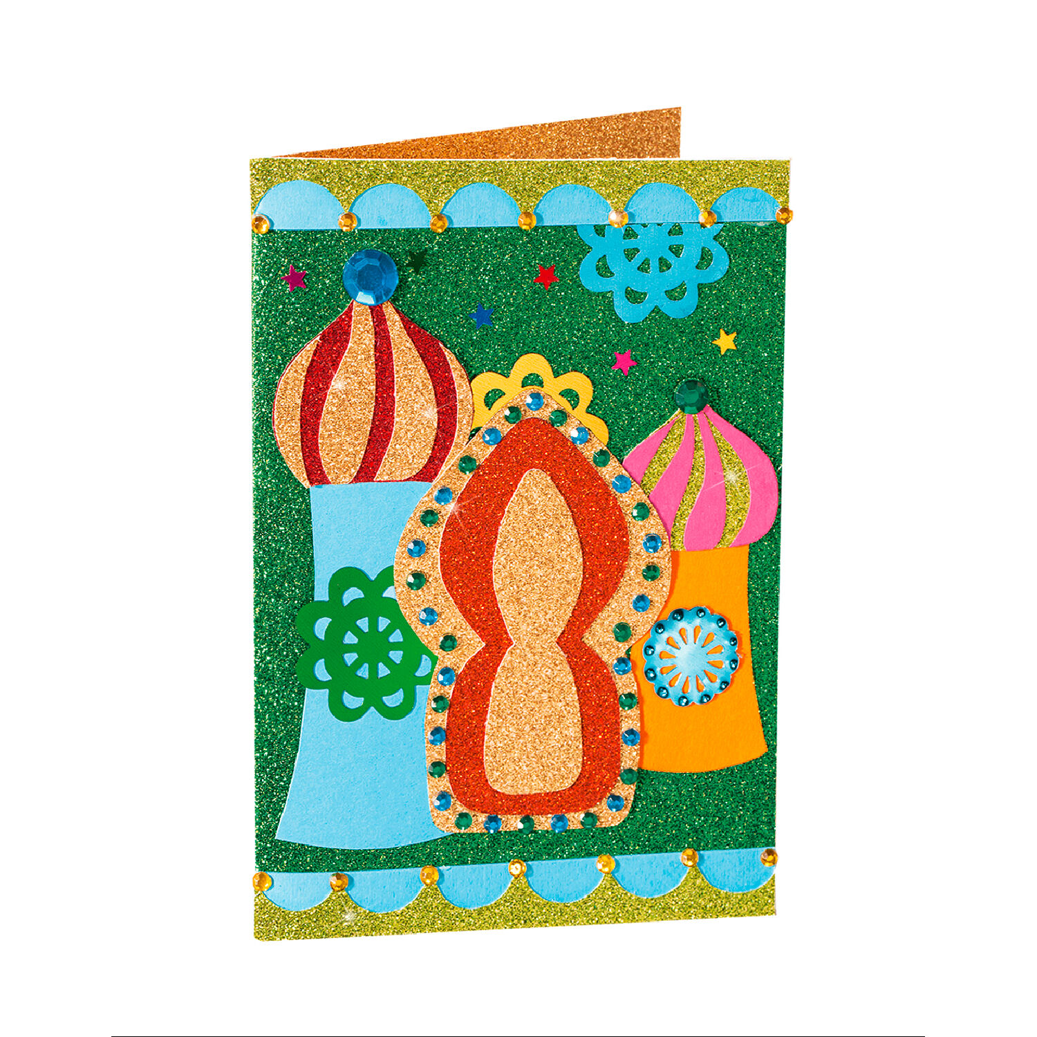 Glitterkarton Set Oriental, 300g/qm, 24x34cm, 5 Blatt sortiert Bild 3