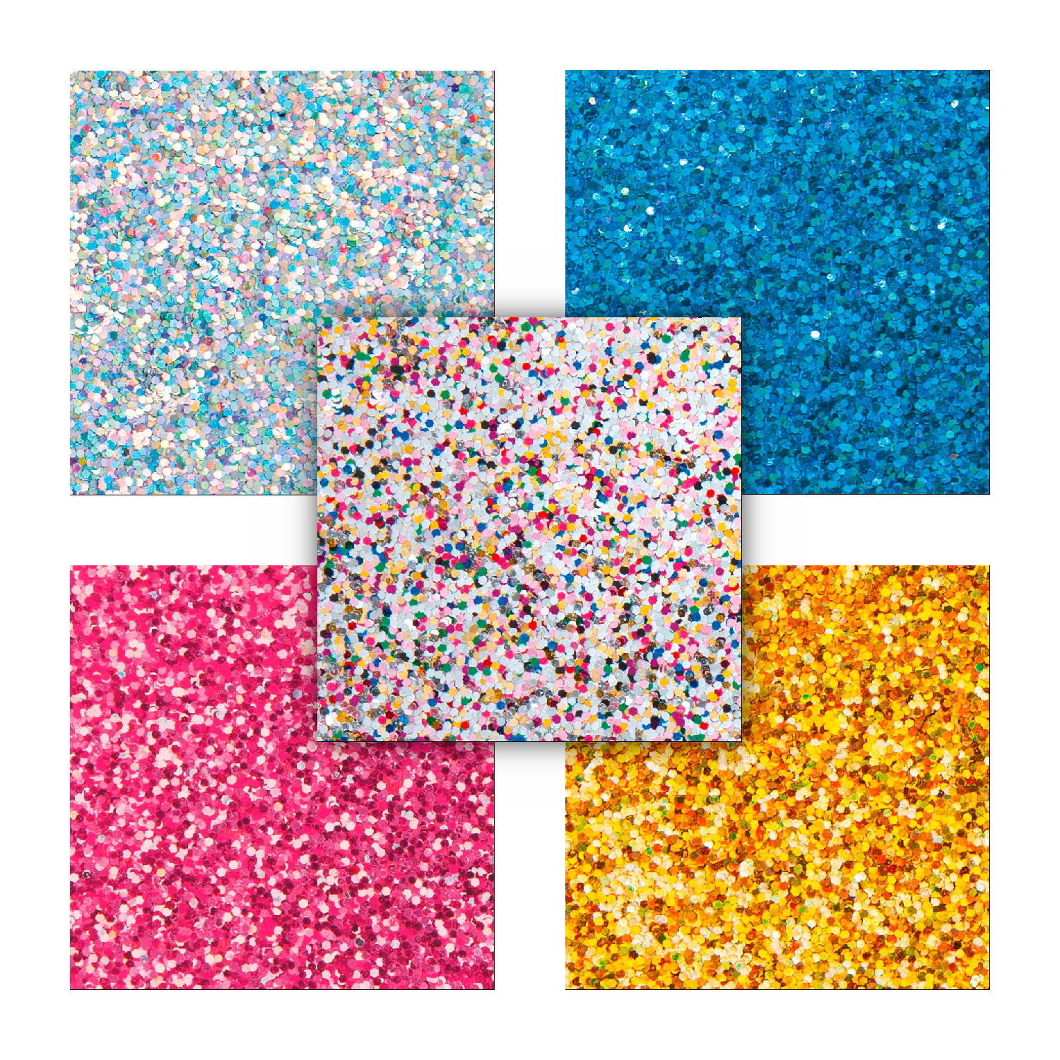 Glitterkarton-Set Grob, 17,4x24,5cm, 5 Blatt sortiert Bild 2