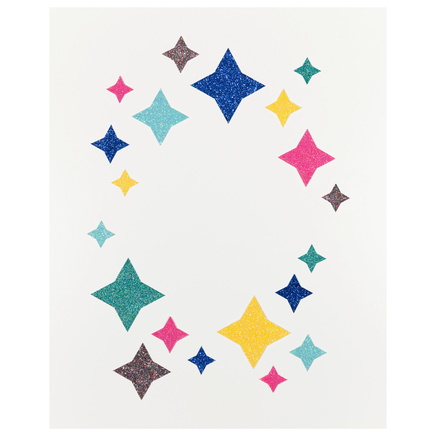 Glitter Karton Rainbow, 300g/m�, 17,4 x 24,5cm, 6 Blatt, 6 Farben sortiert Bild 2