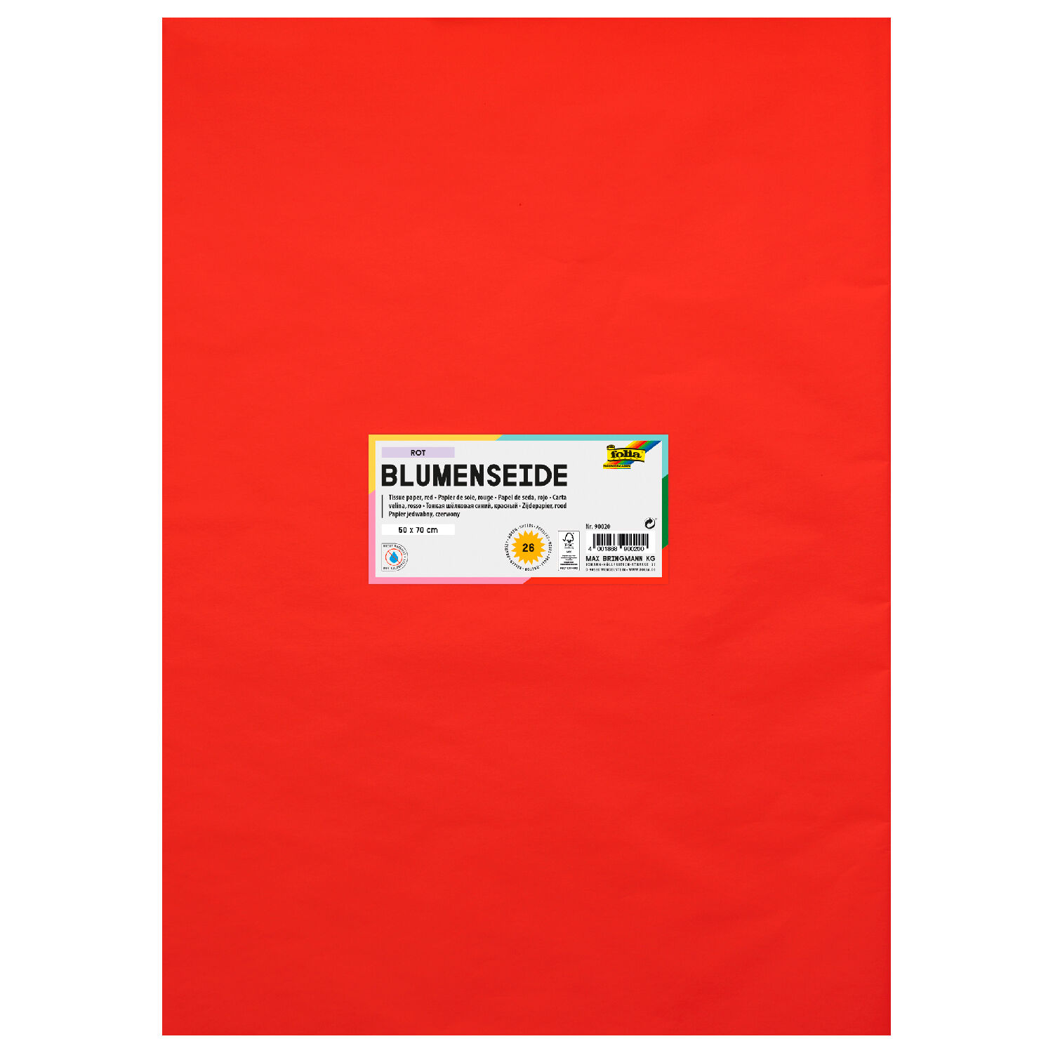 Seidenpapier, 26 Bogen, 50x70 cm, Rot