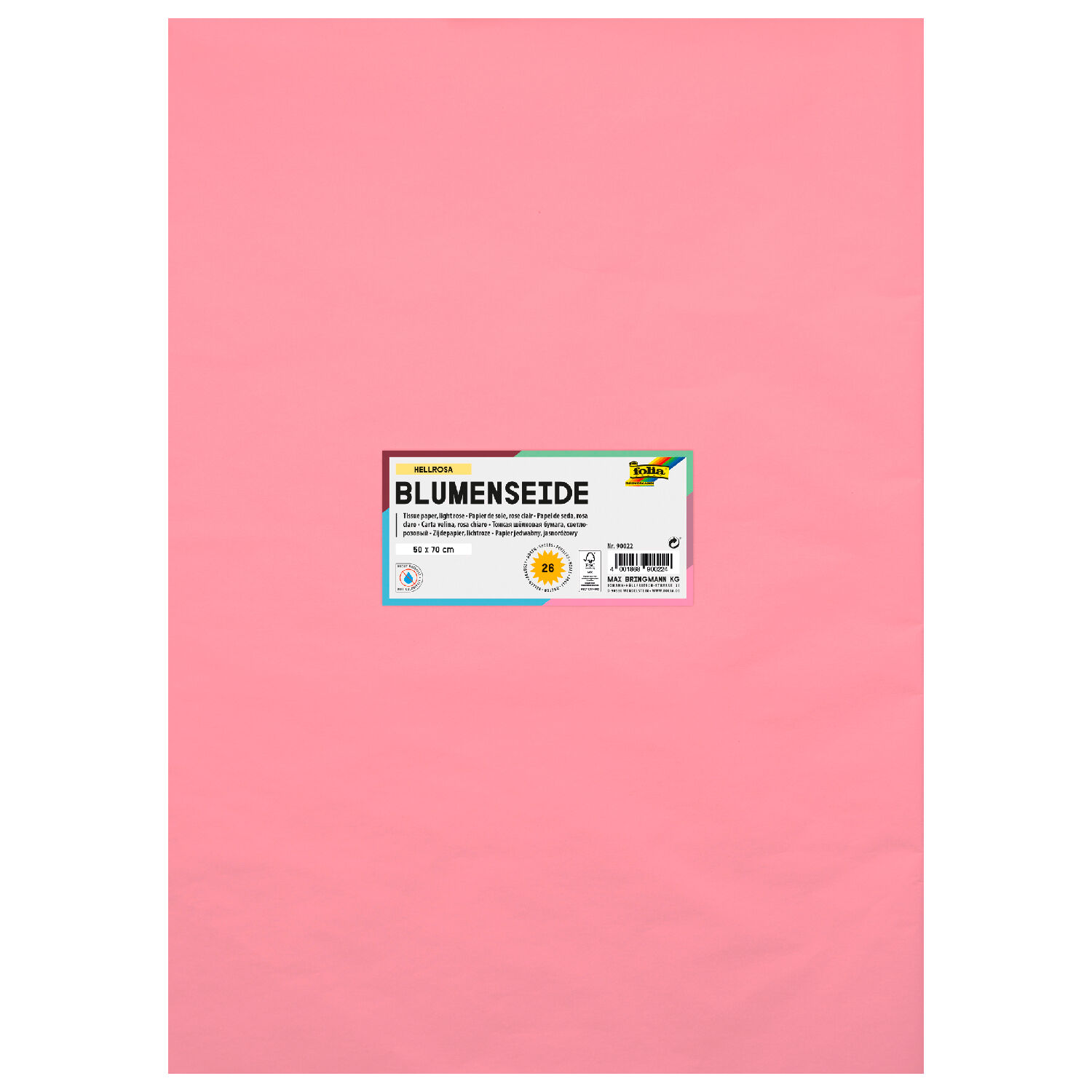 Seidenpapier, 26 Bogen, 50x70 cm, Hellrosa
