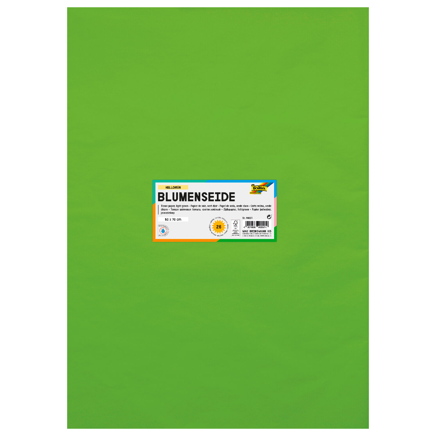 Seidenpapier, 26 Bogen, 50x70 cm, Hellgrn