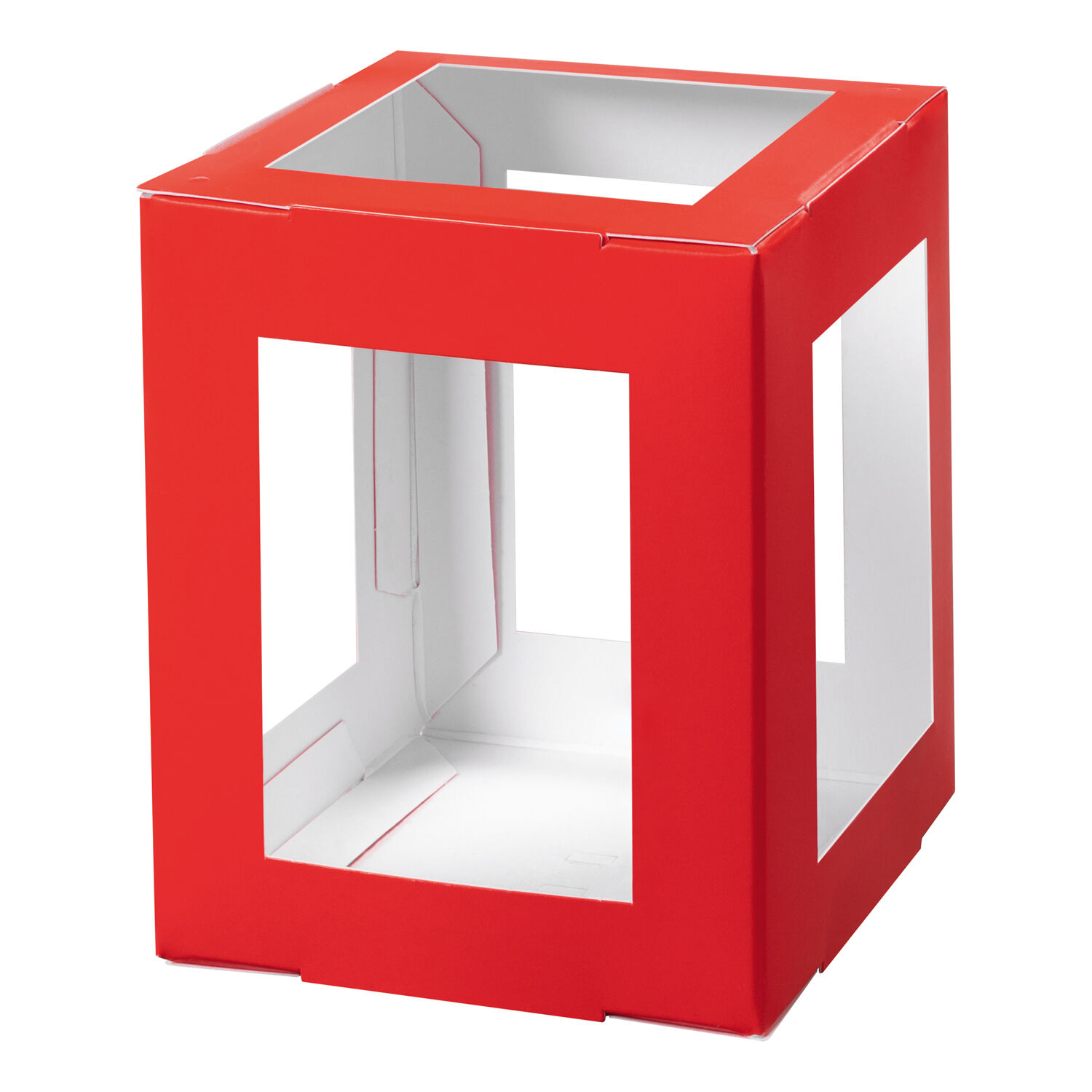 NEU Minilaternen Rohlinge zum Stecken, 400g/m�, 10x10x12cm, 5 St�ck, Rot Bild 2