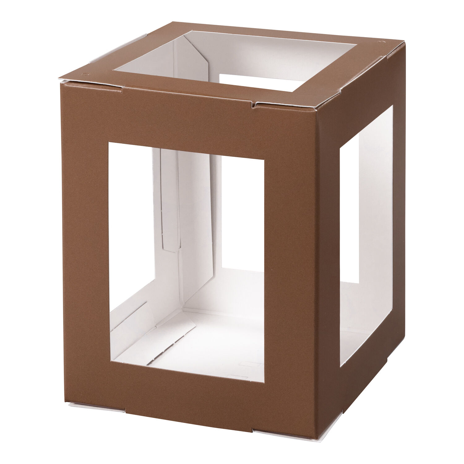 NEU Minilaternen Rohlinge zum Stecken, 400g/m, 10x10x12cm, 5 Stck, Braun Bild 2
