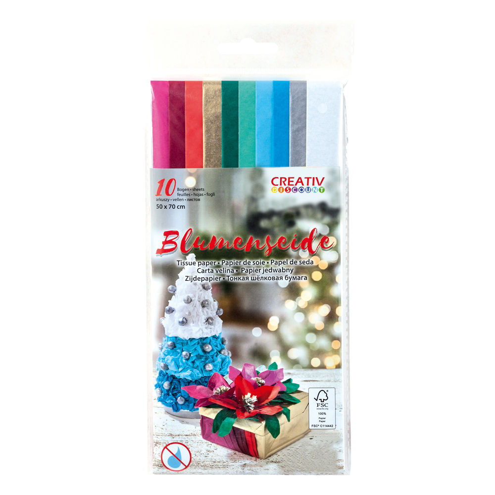 Blumenseide-Set Weihnachten, 50x70cm,