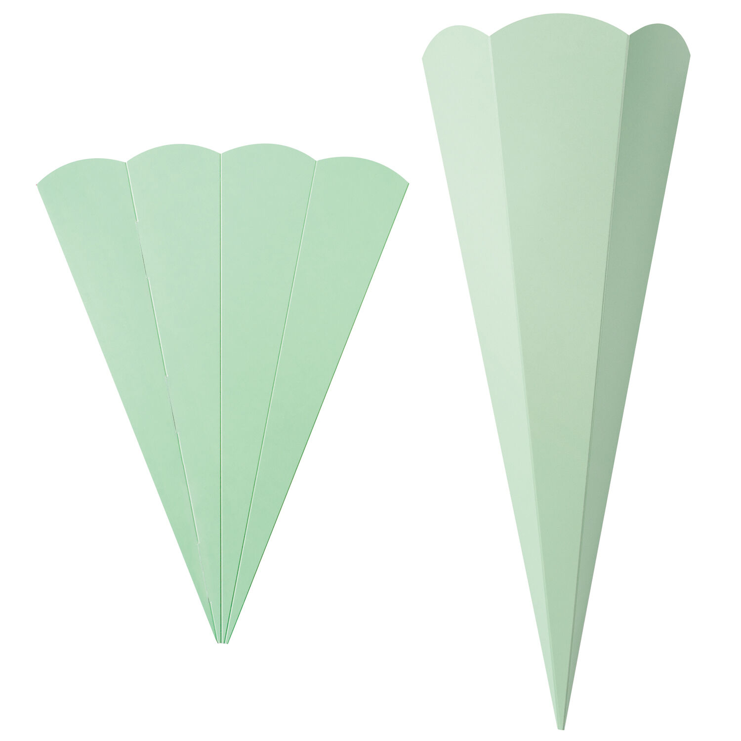 NEU Schulttenrohling mit Steckverschluss, stabiler Karton 400g/qm, 6-eckig, 68 cm, 1 Stck, Mint