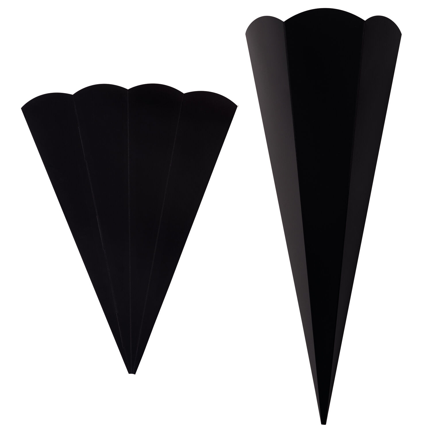 NEU Schulttenrohling mit Steckverschluss, stabiler Karton 400g/qm, 6-eckig, 68 cm, 1 Stck, Schwarz