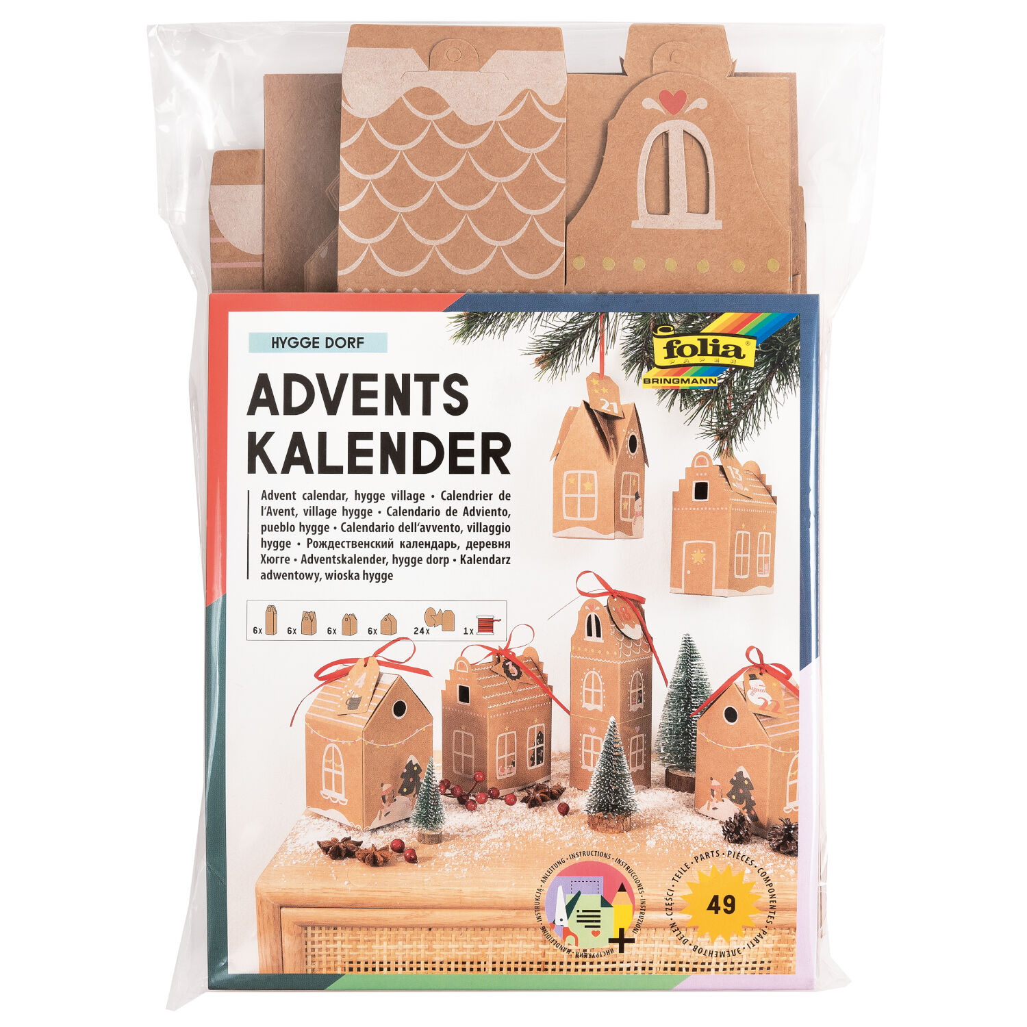 NEU Adventskalender Hygge Dorf, 49-teilig