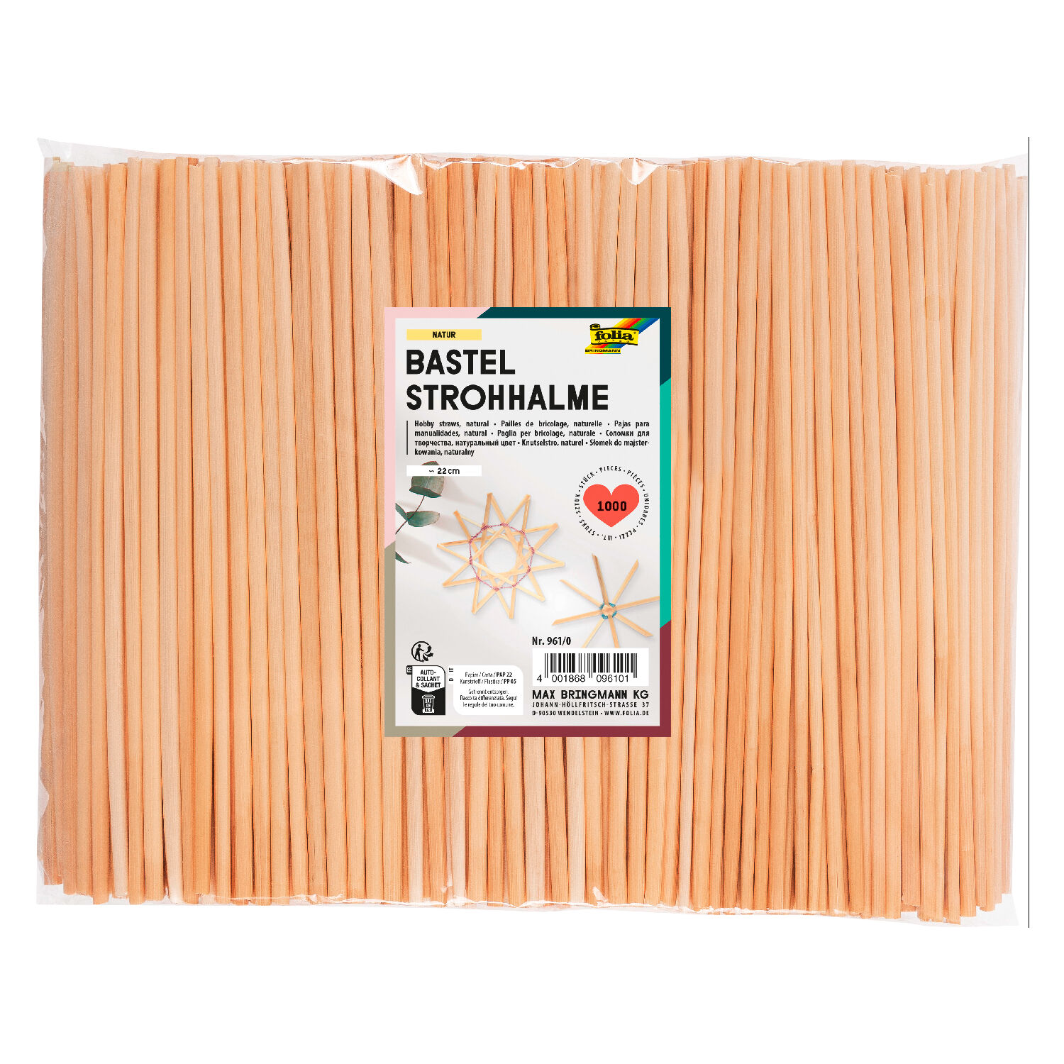 Bastelhalme ca. 22 cm, 1000 Halme, natur