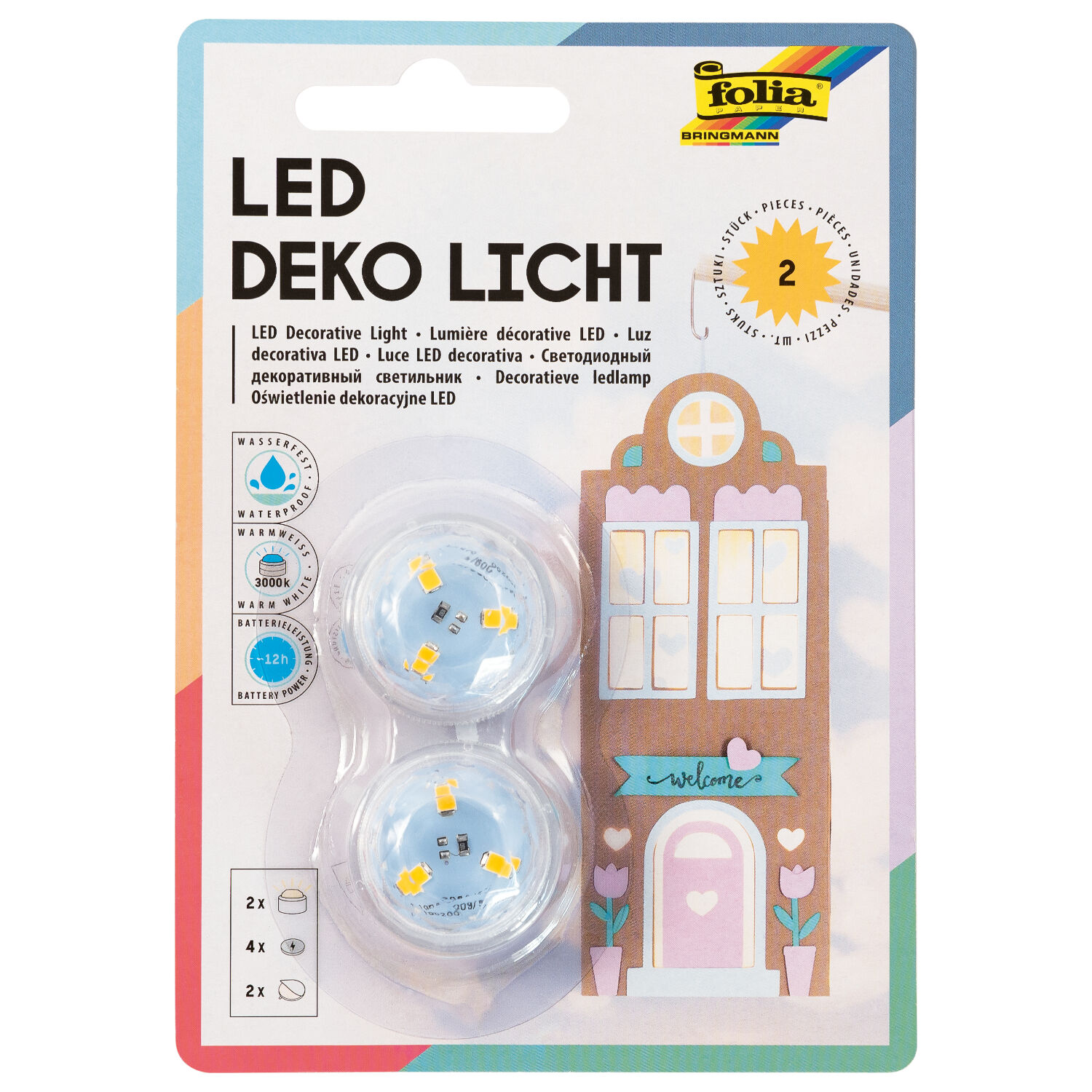LED Deko-Licht, 2 Stck inkl. 4 Batterien