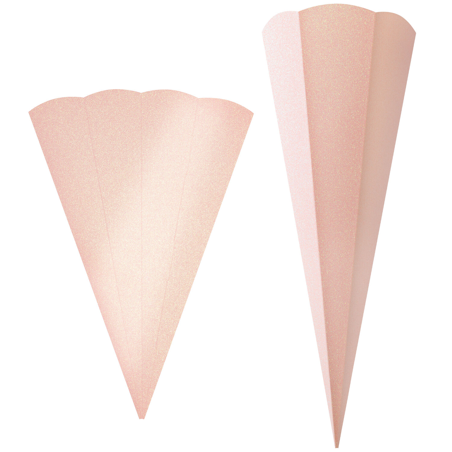 5er Pack Schult�ten Rohlinge, 68cm, Glitter Rose