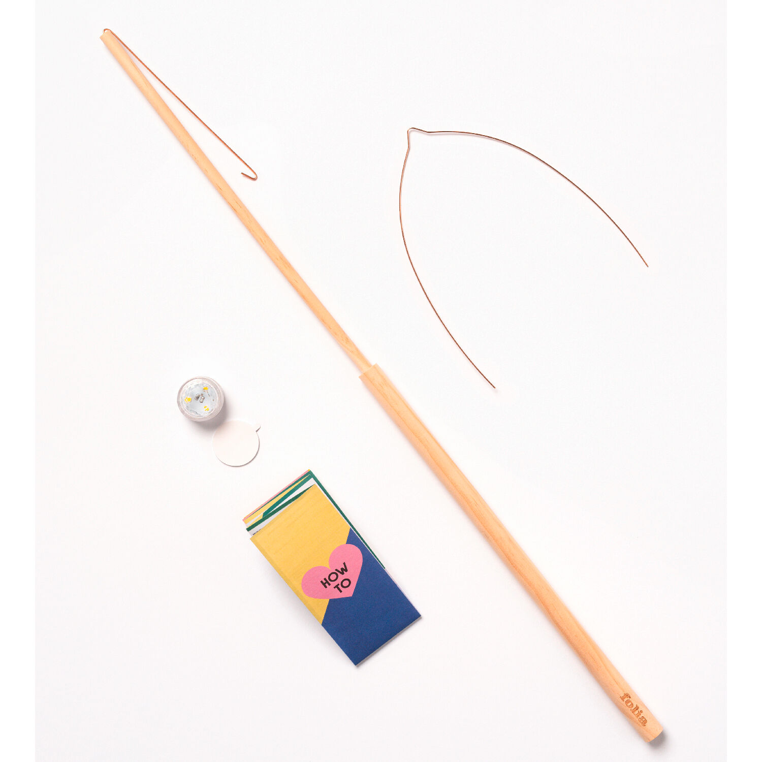 Laternen-Set, Stab aus Holz zusammensteckbar, 1 Drahtbgel, 1 LED Licht Bild 2