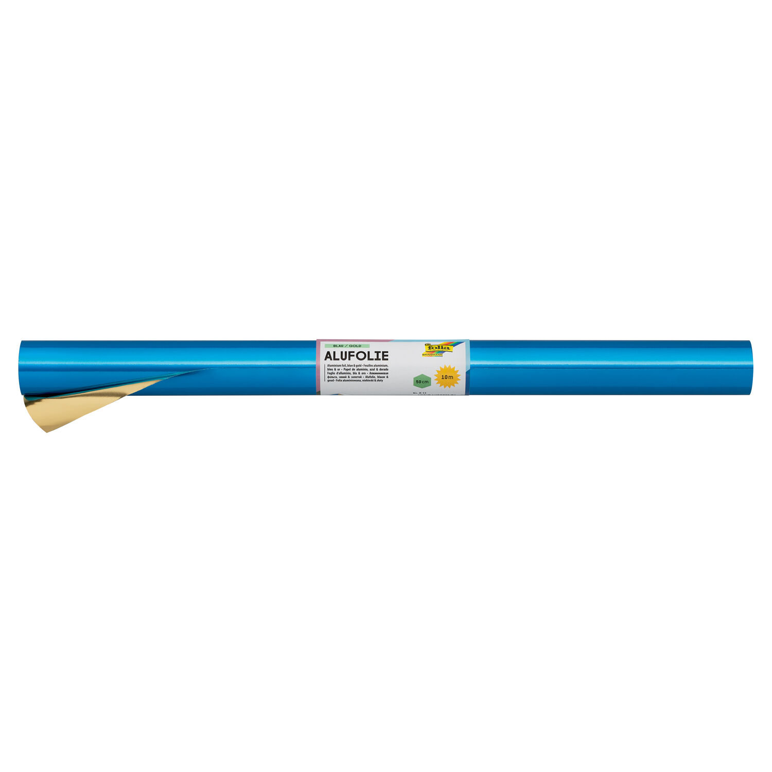 NEU Grorolle Alufolie, 50cmx10m, Blau / Gold