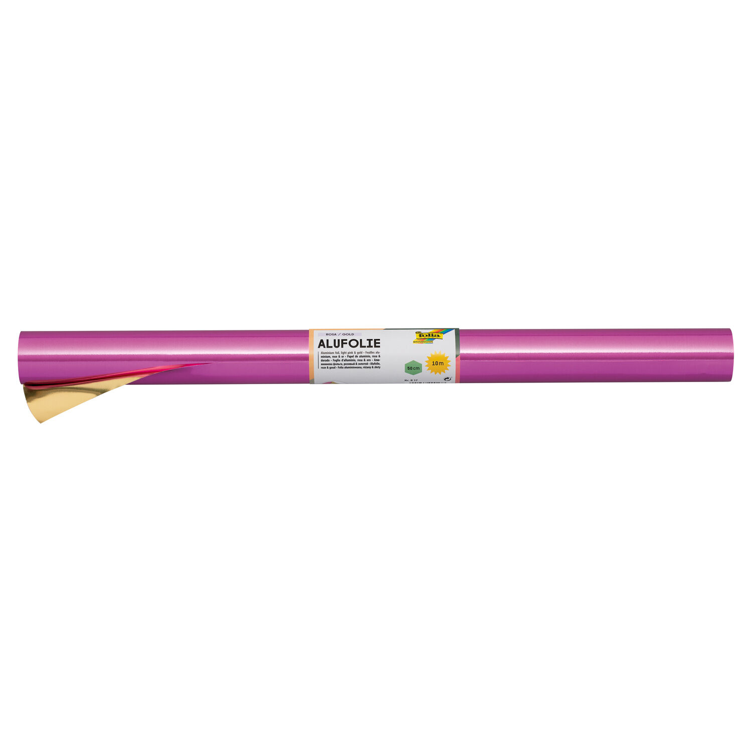 NEU Grorolle Alufolie, 50cmx10m, Rosa / Gold