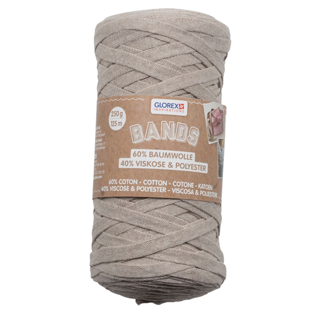 Create It Easy Textilgarn Bands / Makramee Band, 250g, taupe