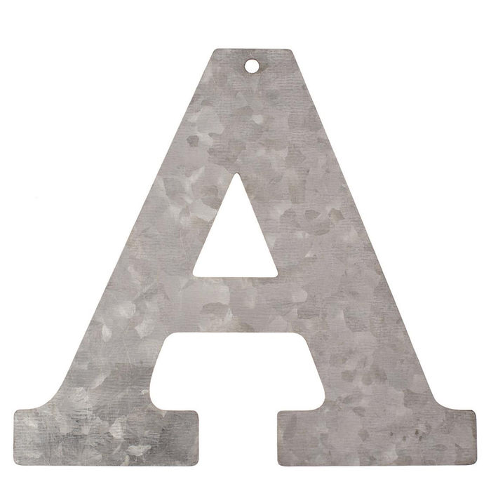 Metall-Buchstabe verzinkt, 12 x 0,1 cm - Blattmetall, Metallfolie