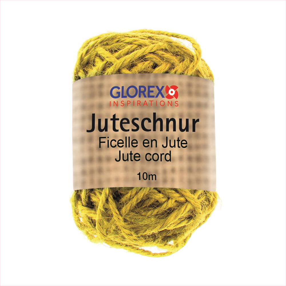 Glorex Juteschnur, Breite 3mm, Länge 10m, Gelb
