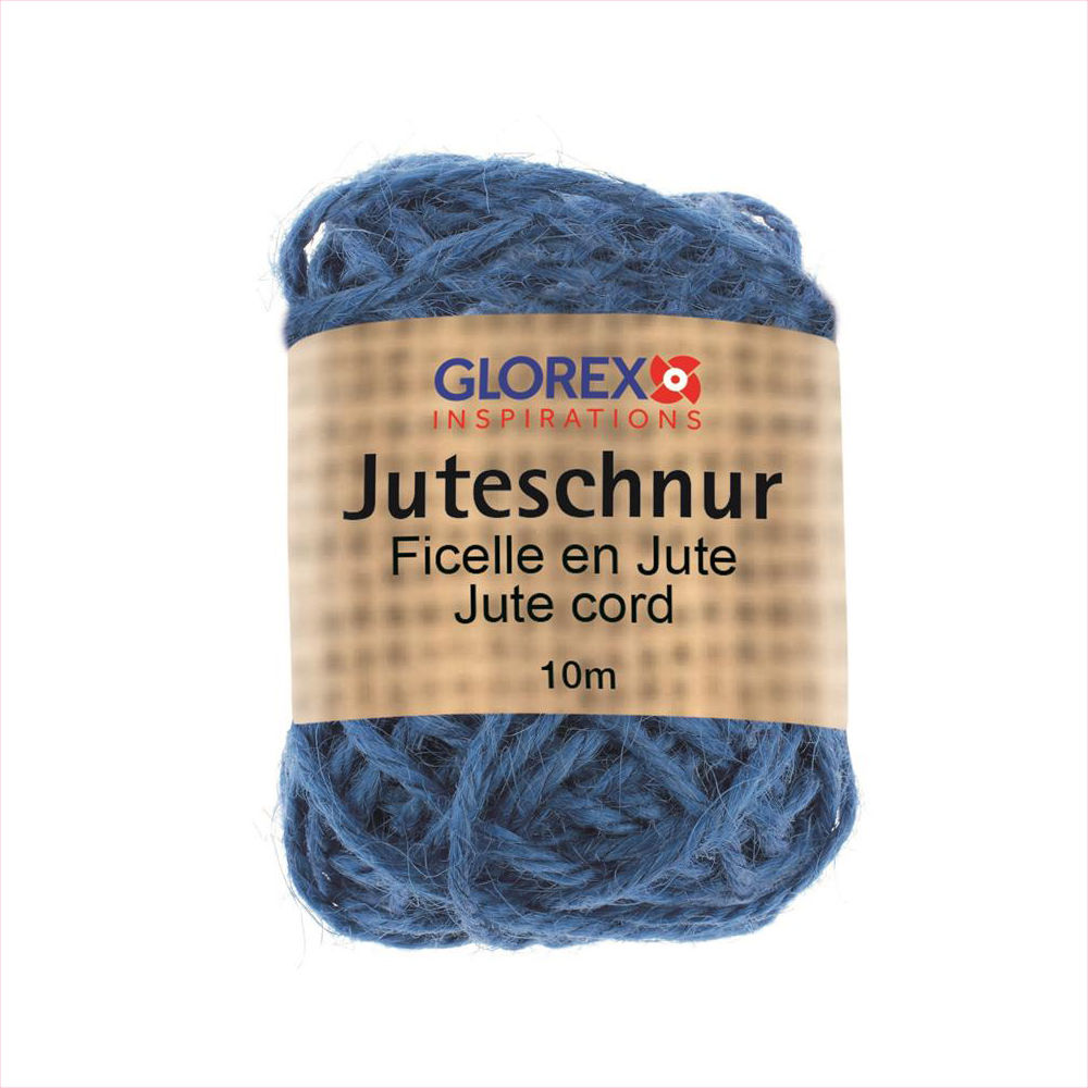 Glorex Juteschnur, Breite 3mm, Lnge 10m, Blau