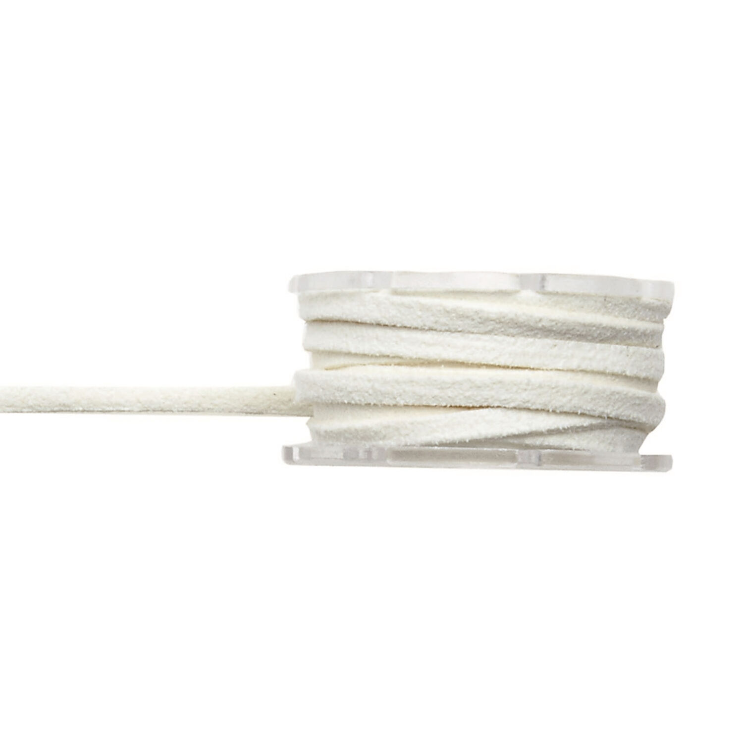 NEU Velour-Lederband-Rolle, 3 mm / 2 m, flach, beige