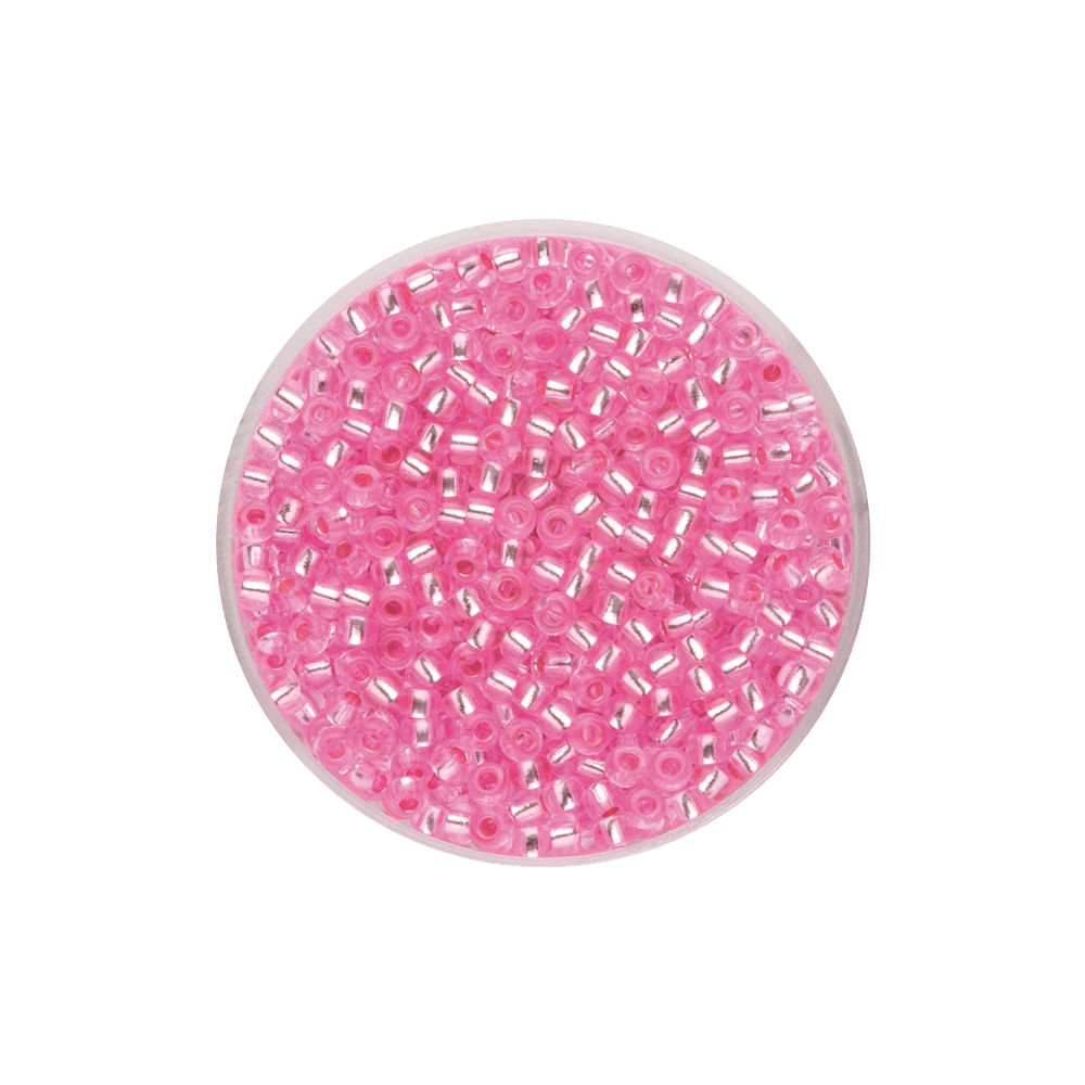 Create it Easy Rocailles 2,6 mm, 17g, Silbereinzug rosa