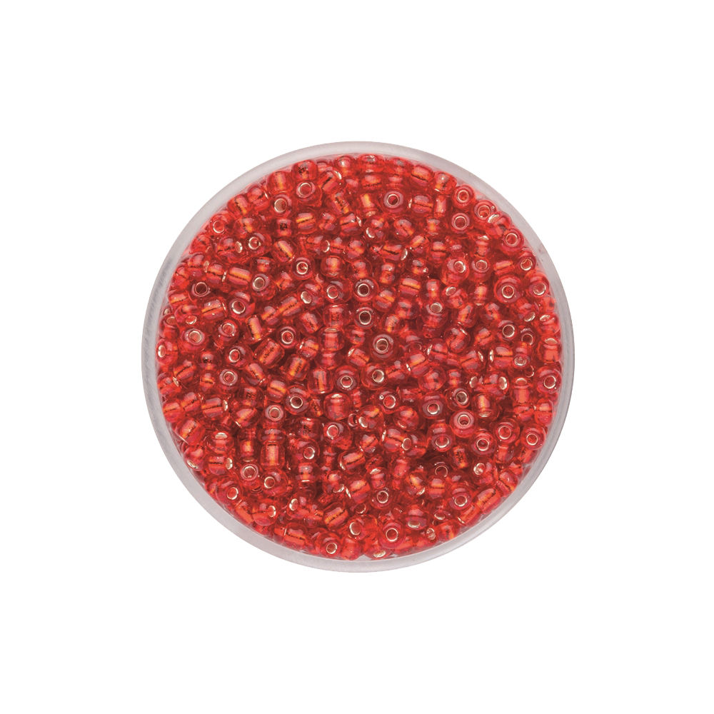 Create it Easy Rocailles 2,6 mm, 17g, Silbereinzug rot