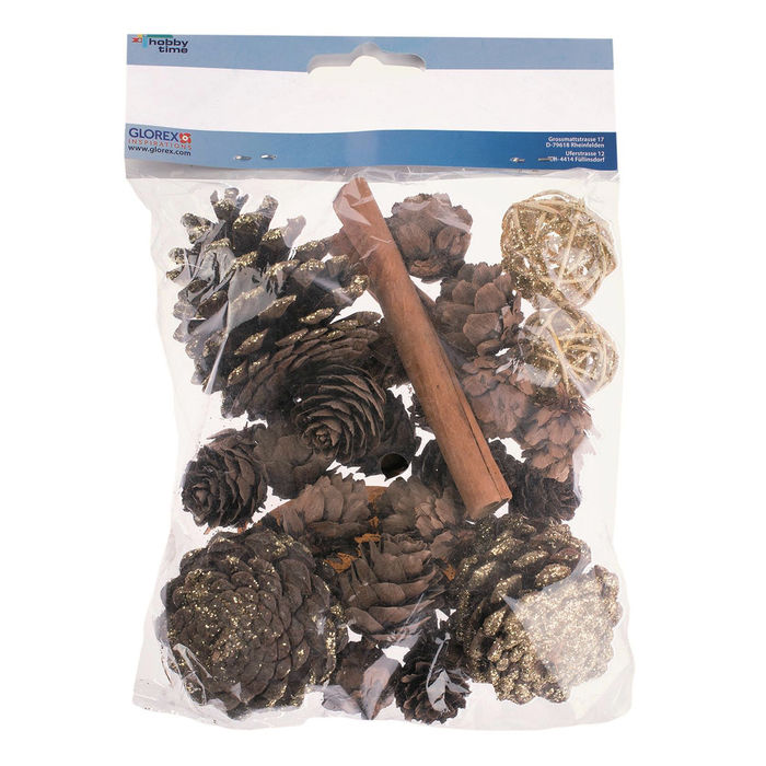 SALE Potpourri Zapfen, Rattankugeln, Zimt, braun