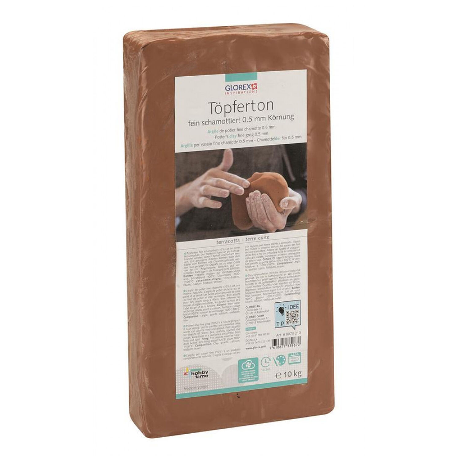 Glorex Töpferton schamottiert, 10kg, terracotta