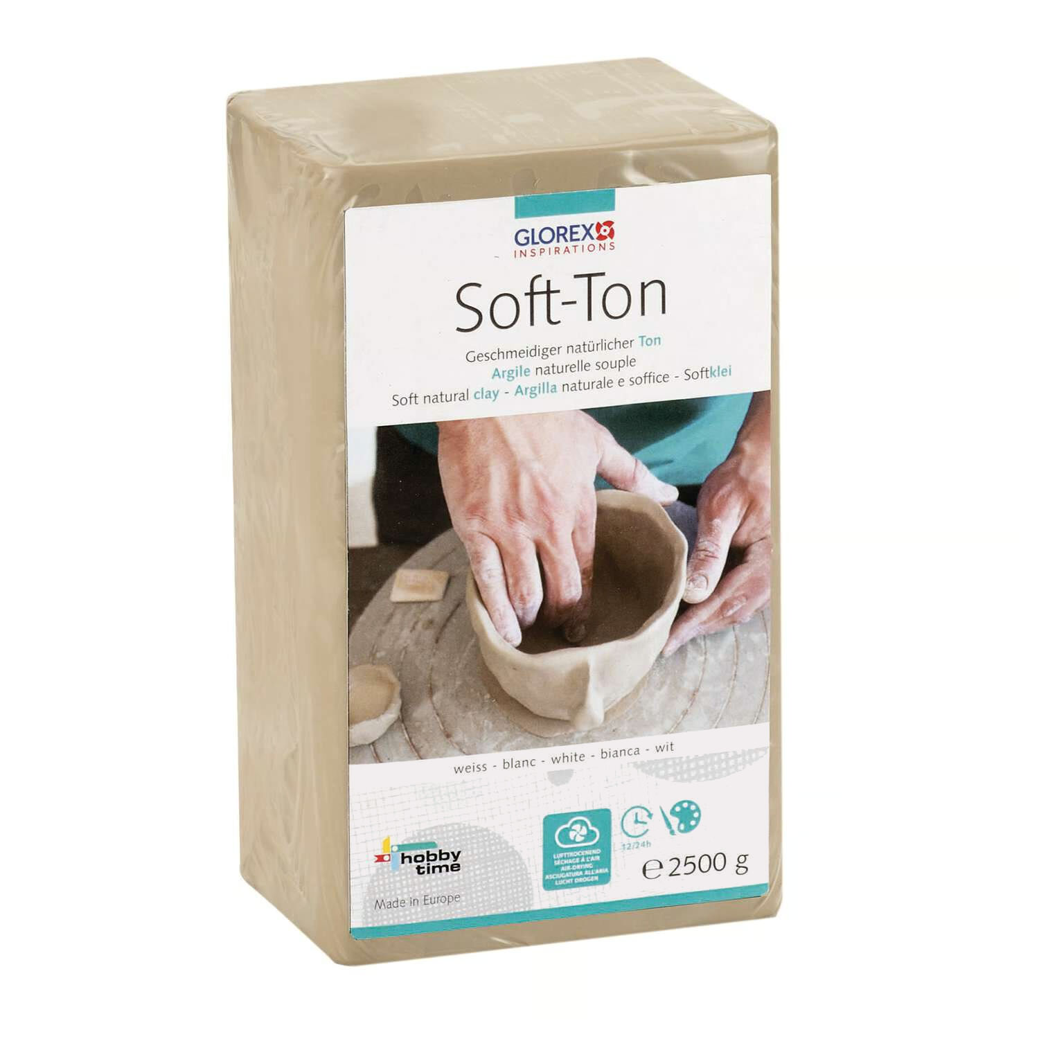 Glorex Hobby Time Soft-Ton lufttrocknend, 2500g, wei