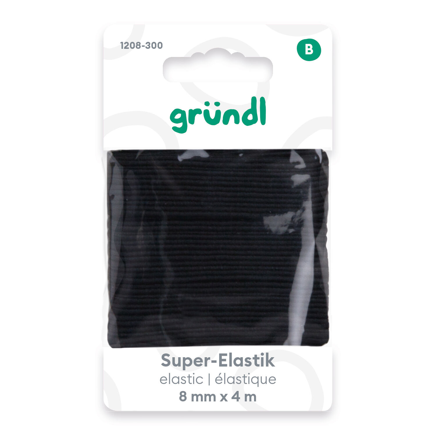 Super-Elastic-Band, 8 mm breit, 4 m lang schwarz