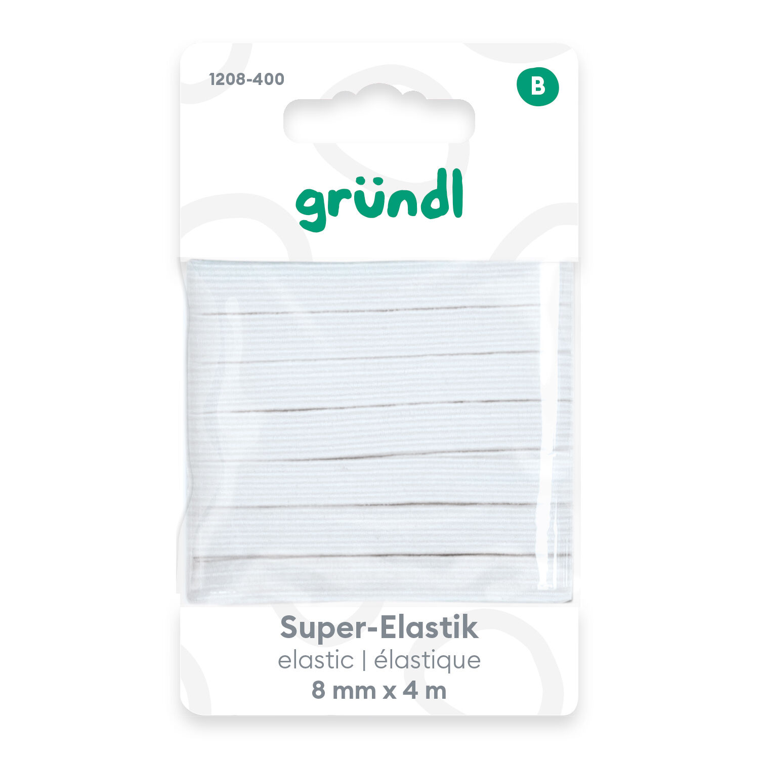 Super-Elastic-Band, 8 mm breit, 4 m lang, wei