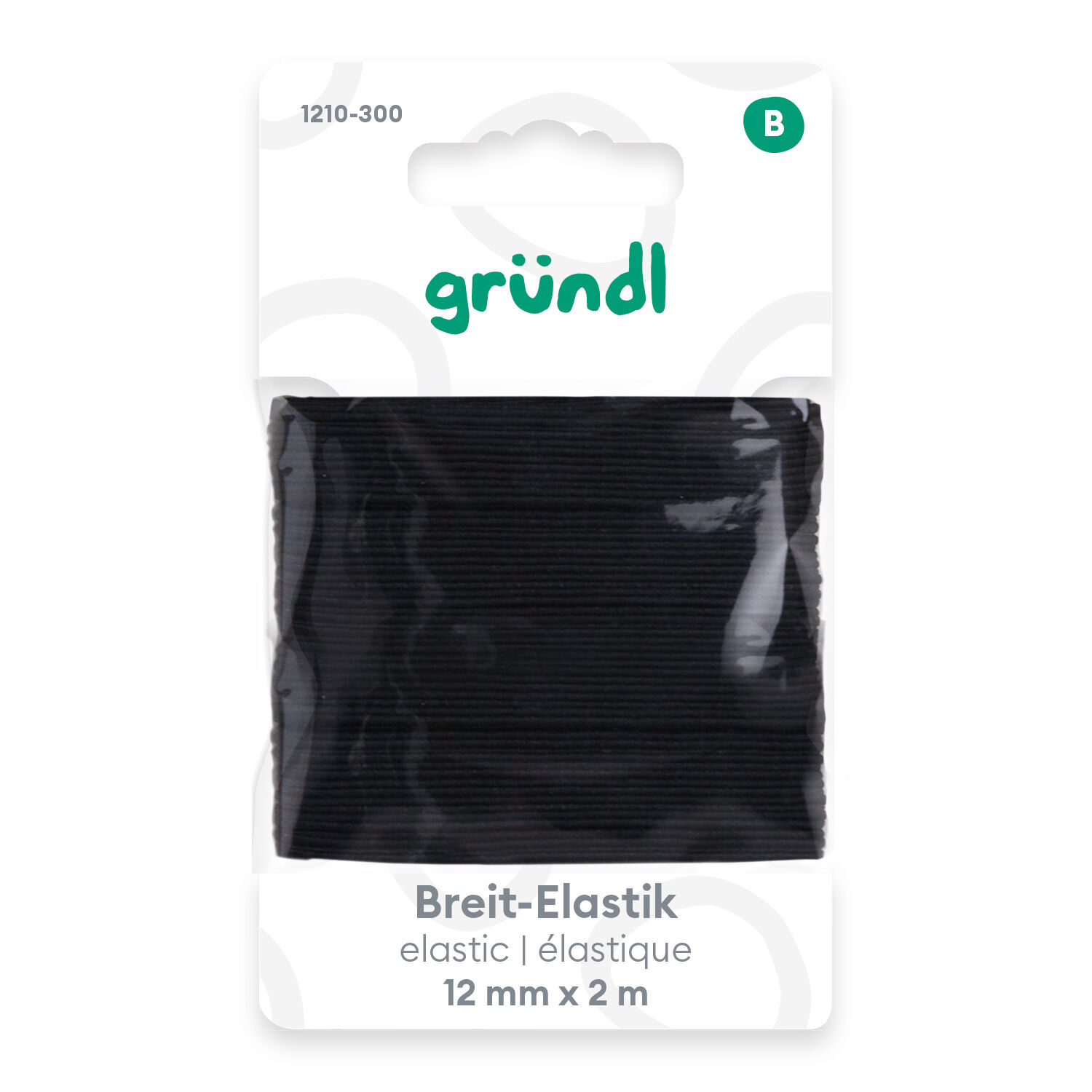Super-Elastic-Band, 12 mm breit, 2 m lang, schwarz