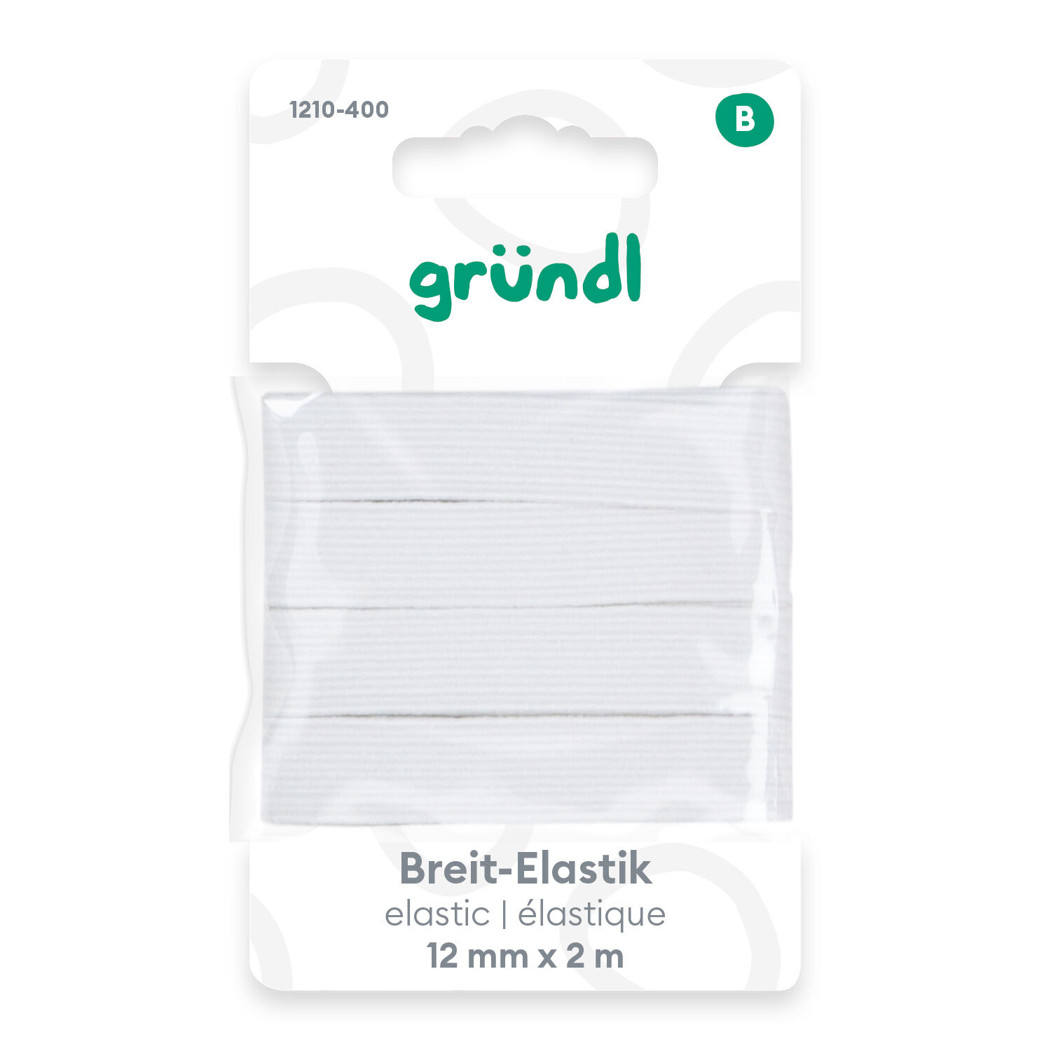 Super-Elastic-Band, 12 mm breit, 2 m lang, wei