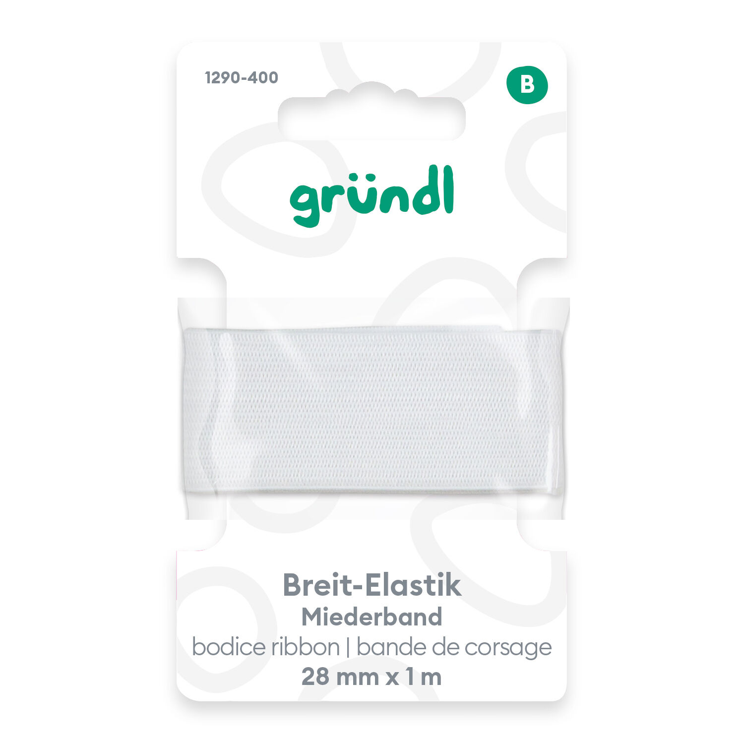 Super Elastic-Gummiband 1m x 28mm wei