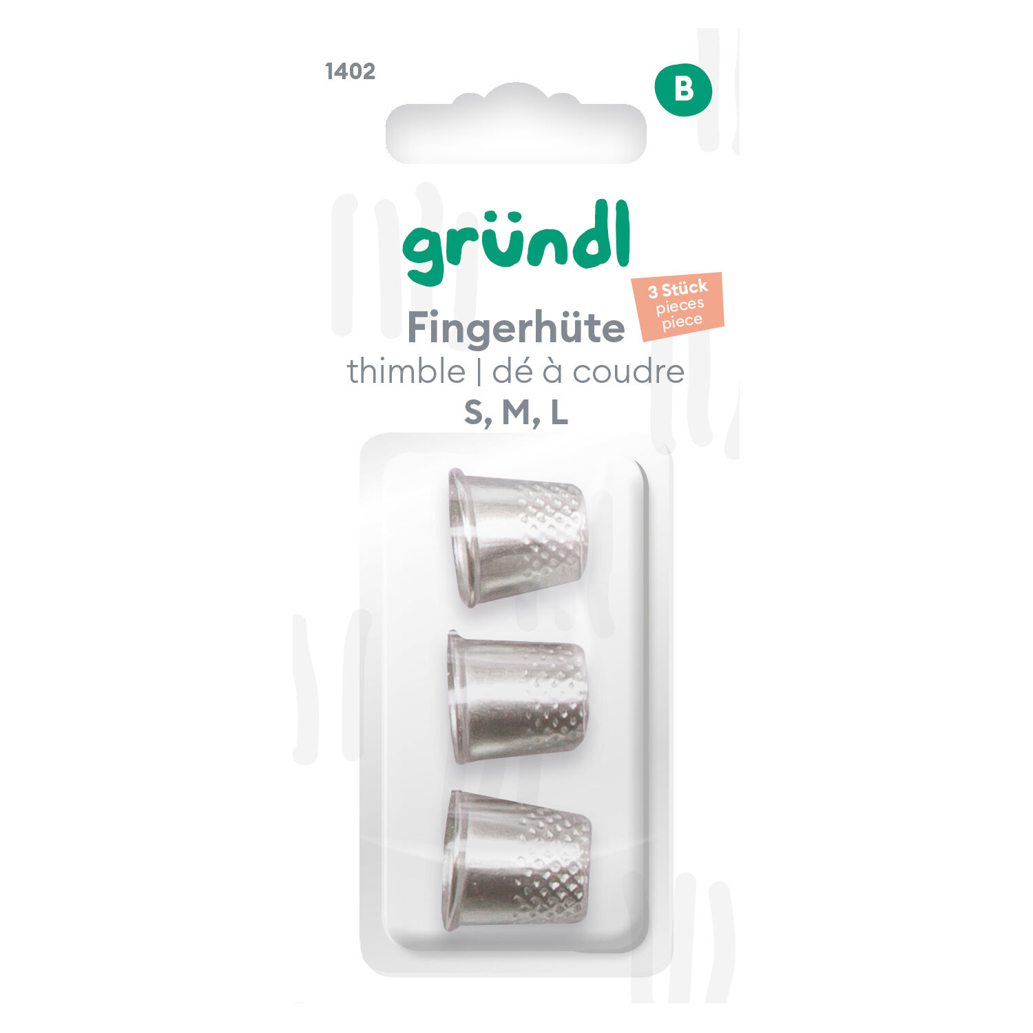 Fingerhte aus Metall, 3 Stk, verschiedene Gren