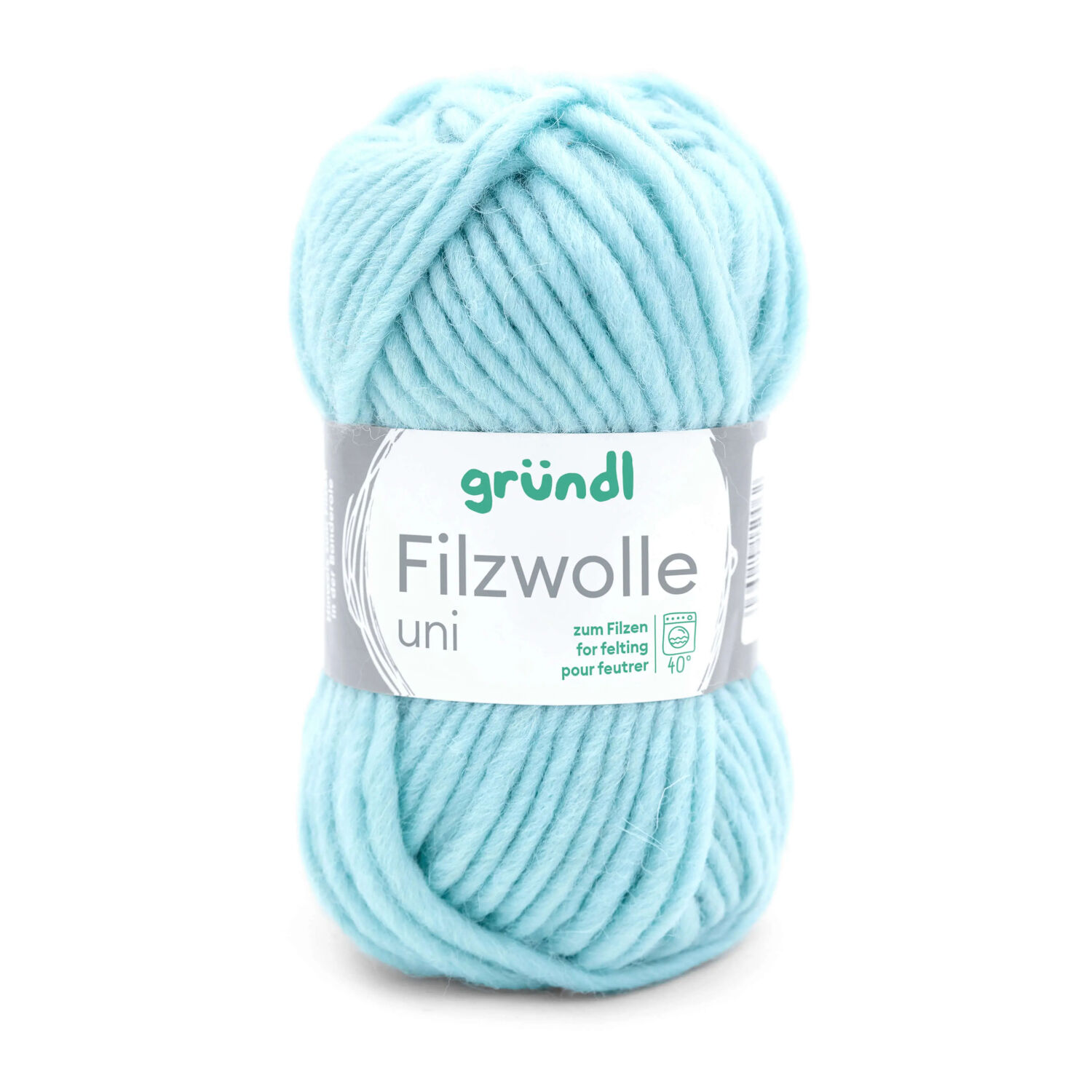 SALE Filzwolle Uni, 100% Schurwolle, Oeko-Tex-Standard, 50g, 50m, Farbe 63, Mint
