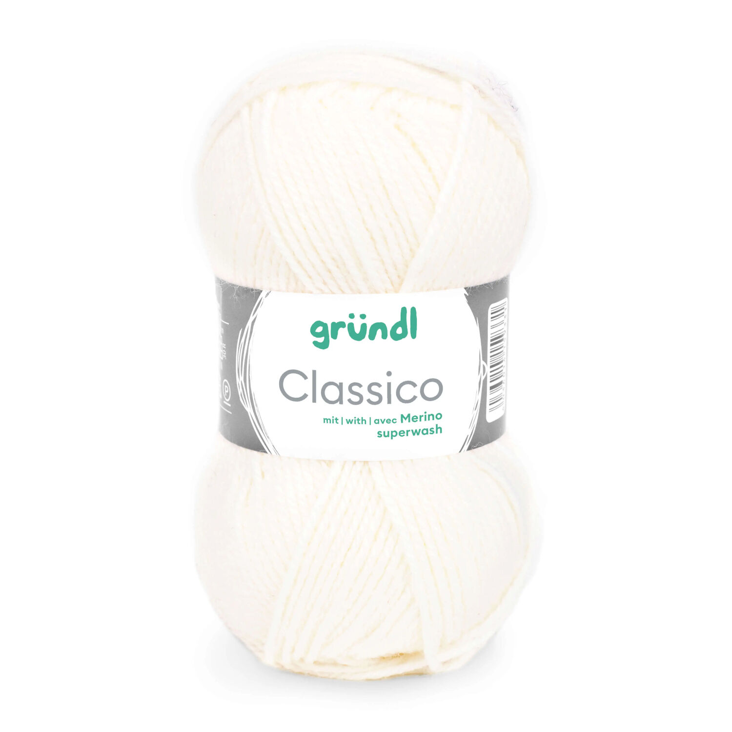 Classico Schurwolle, 50% Merino, 50% Polyacryl, 50g / 120m, Farbe 01, wei