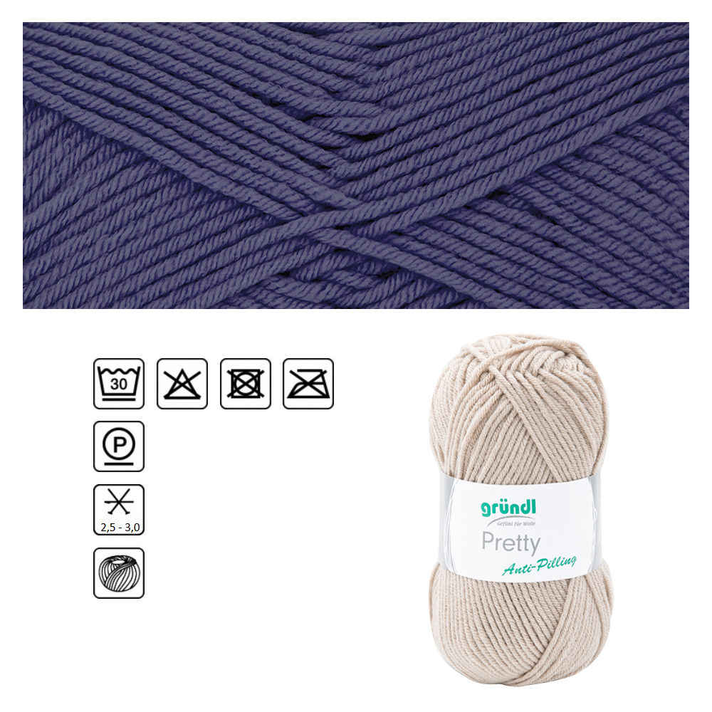 Strickgarn Pretty, 100% Polyacryl, Oeko-Tex Standard, 100g, 166m, Farbe 09, Violett