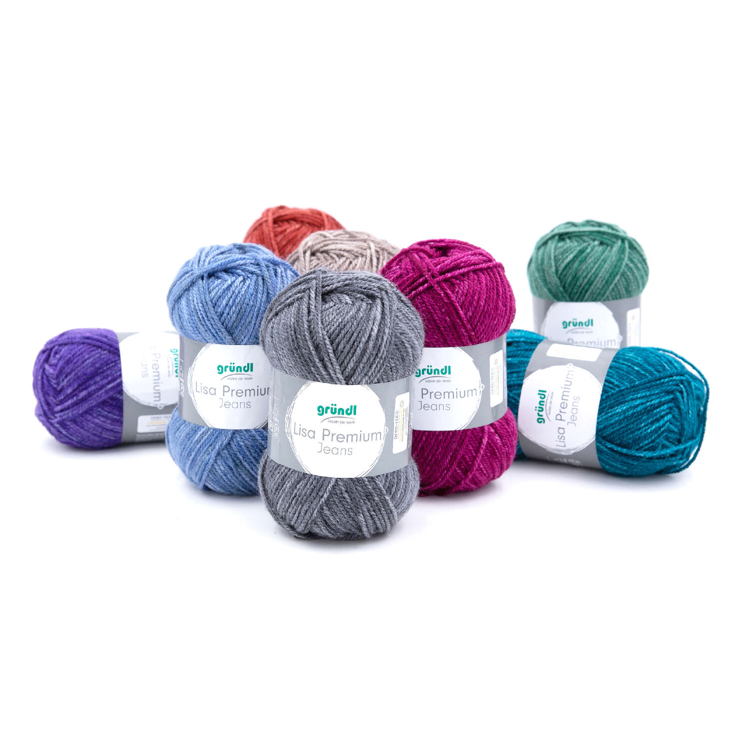 Strickgarn Lisa Jeans, 100% Polyacryl, Oeko-Tex Standard, 50g, 133m, Farbe 03, orientrot meliert Bild 3