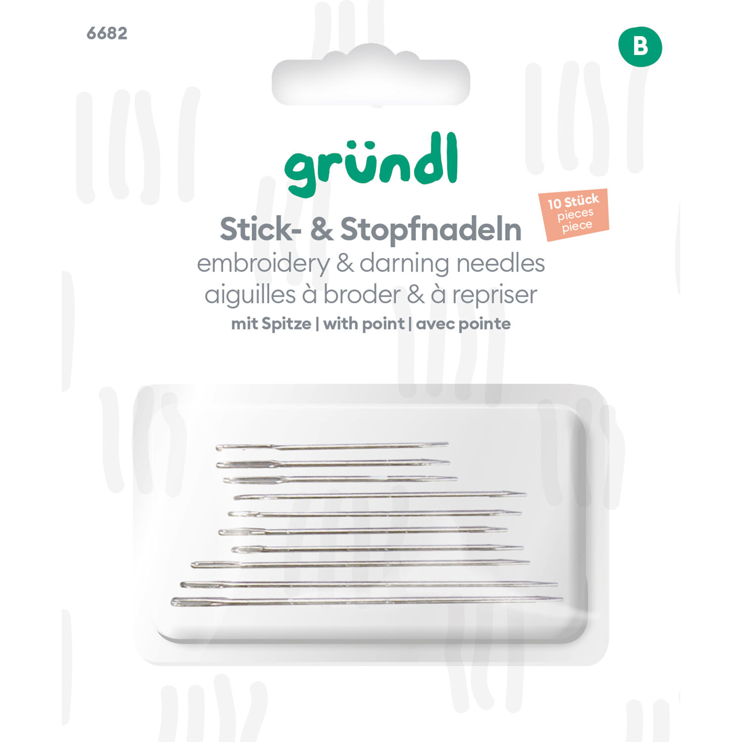 Stick- und Stopfnadeln mit Spitze, 10 Stck
