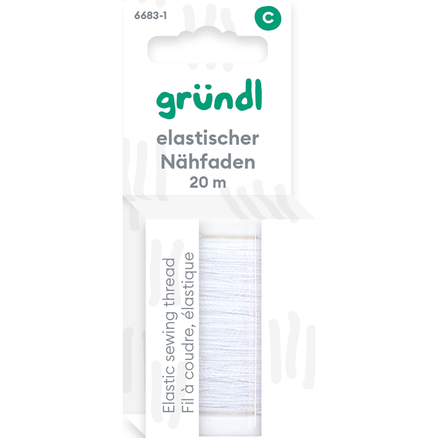 Elastischer Nhfaden, 20 m, wei