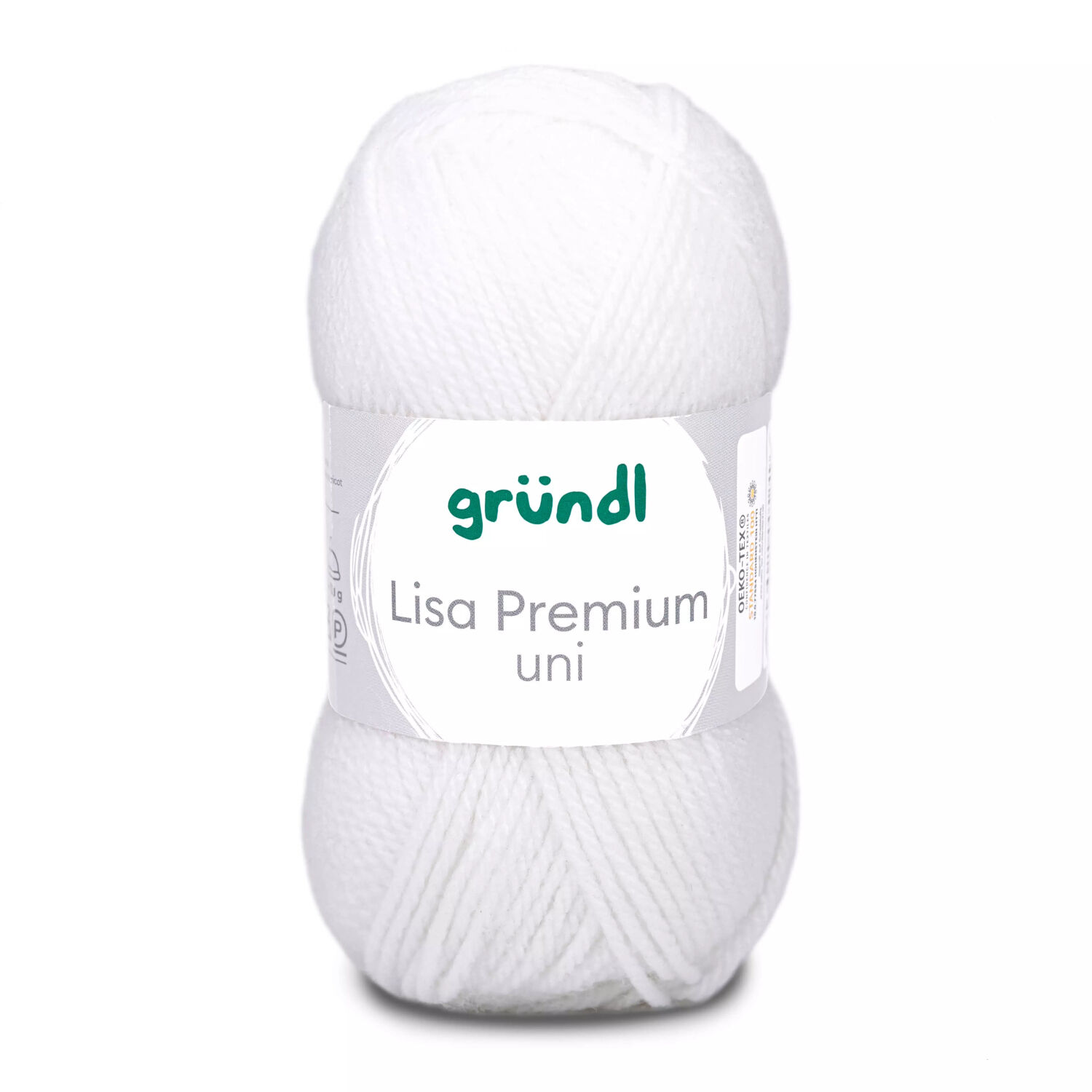 Strickgarn Lisa, 100% Polyacryl, Oeko-Tex Standard, 50g, 150m, Farbe 01, Wei