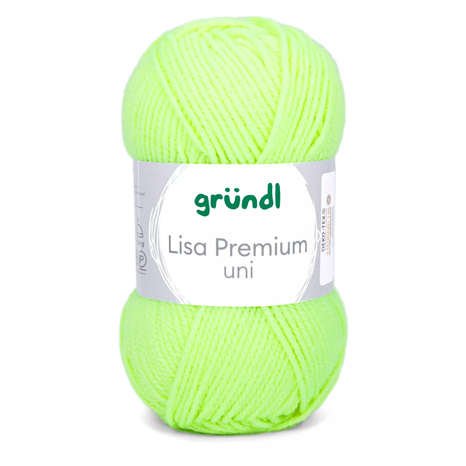 Strickgarn Lisa, 100% Polyacryl, Oeko-Tex Standard, 50g, 150m, Farbe 27, Neongelb