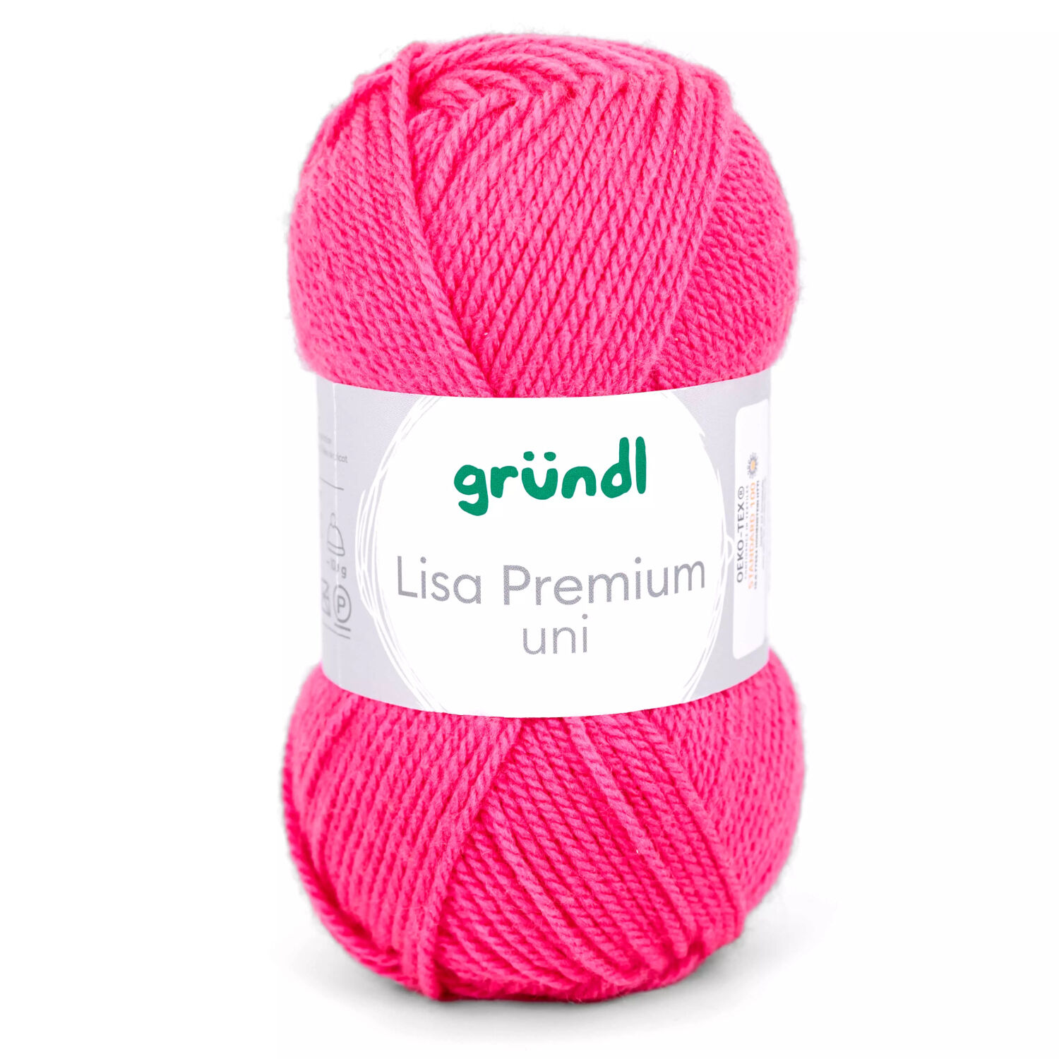 Strickgarn Lisa, 100% Polyacryl, Oeko-Tex Standard, 50g, 150m, Farbe 30, Neonpink