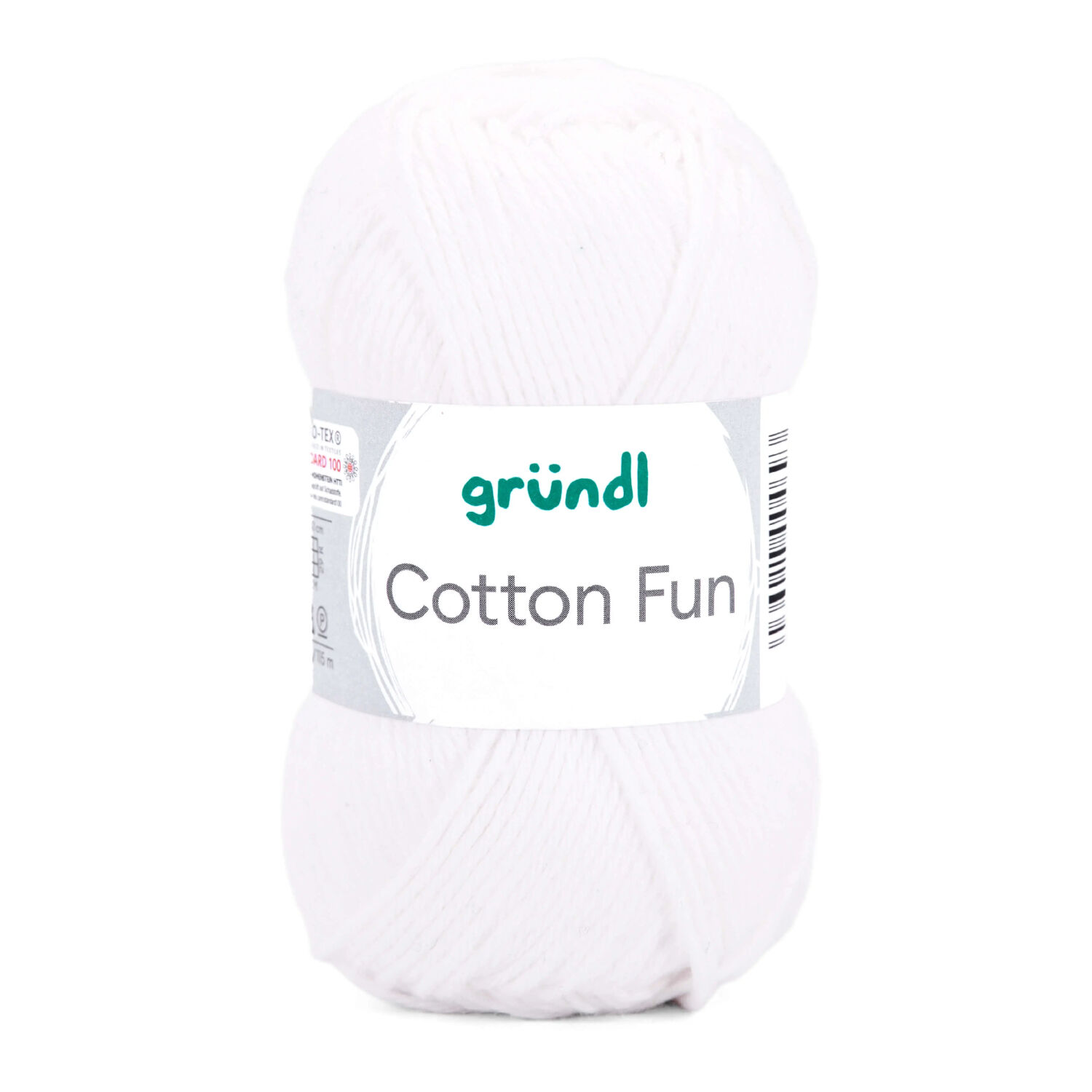 Hkel- und Strickgarn Cotton Fun, 100% Baumwolle, Oeko-Tex Standard, 50g, 115m, Farbe 01, Wei