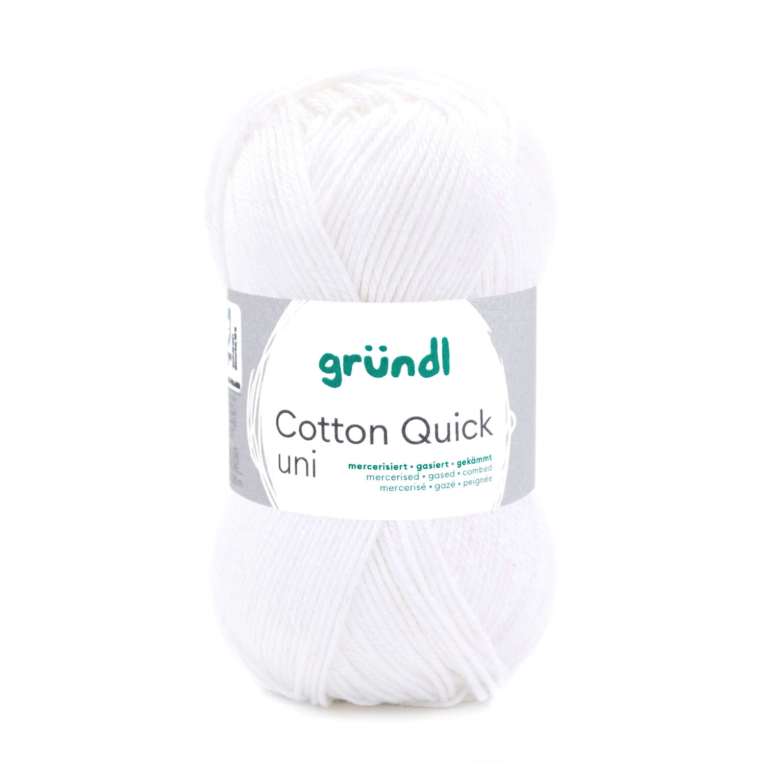 Cotton Quick uni, 100% Baumwolle, Oeko-Tex-Standard, 50g, 125m, Farbe 01, Wei