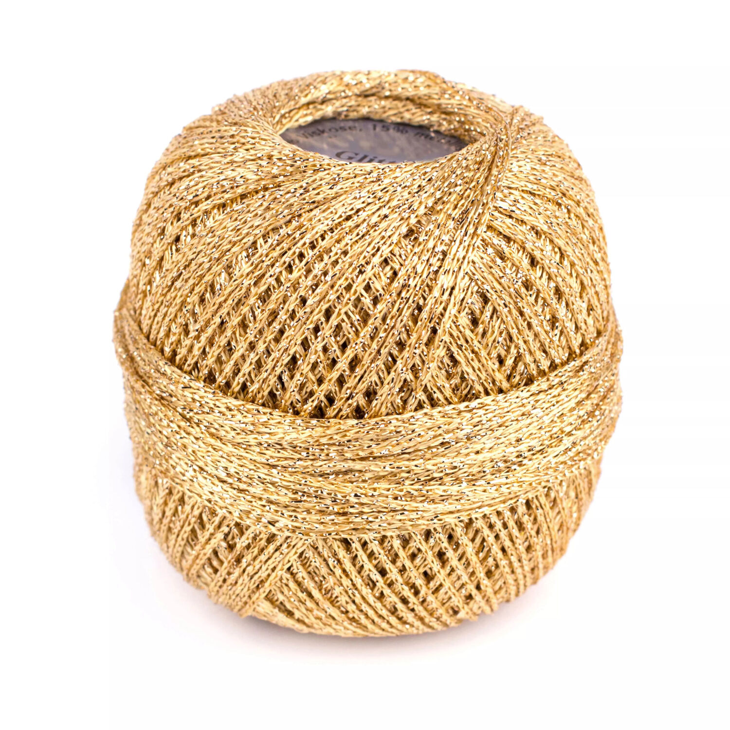 Hkel- und Strickgarn Glitter uni, 90,5 % Viskose und 9,5 % Polyester, 25g, 110m, Farbe 8201, Gold